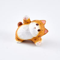 Yani Carved Wooden Cheerful Cat in Side Stretch