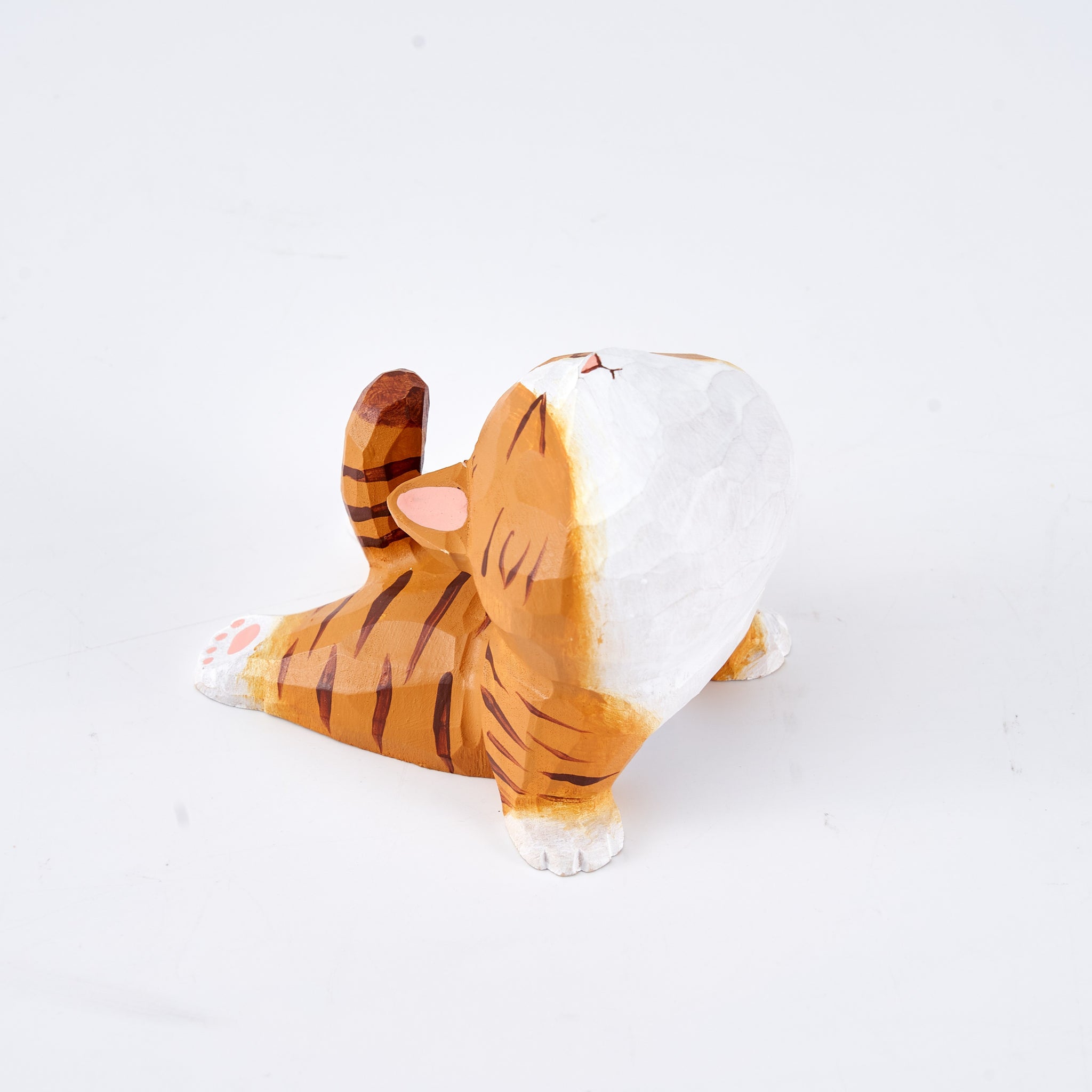 Yuna Carved Wooden Graceful Cat in Cobra Pose – Mokuomo