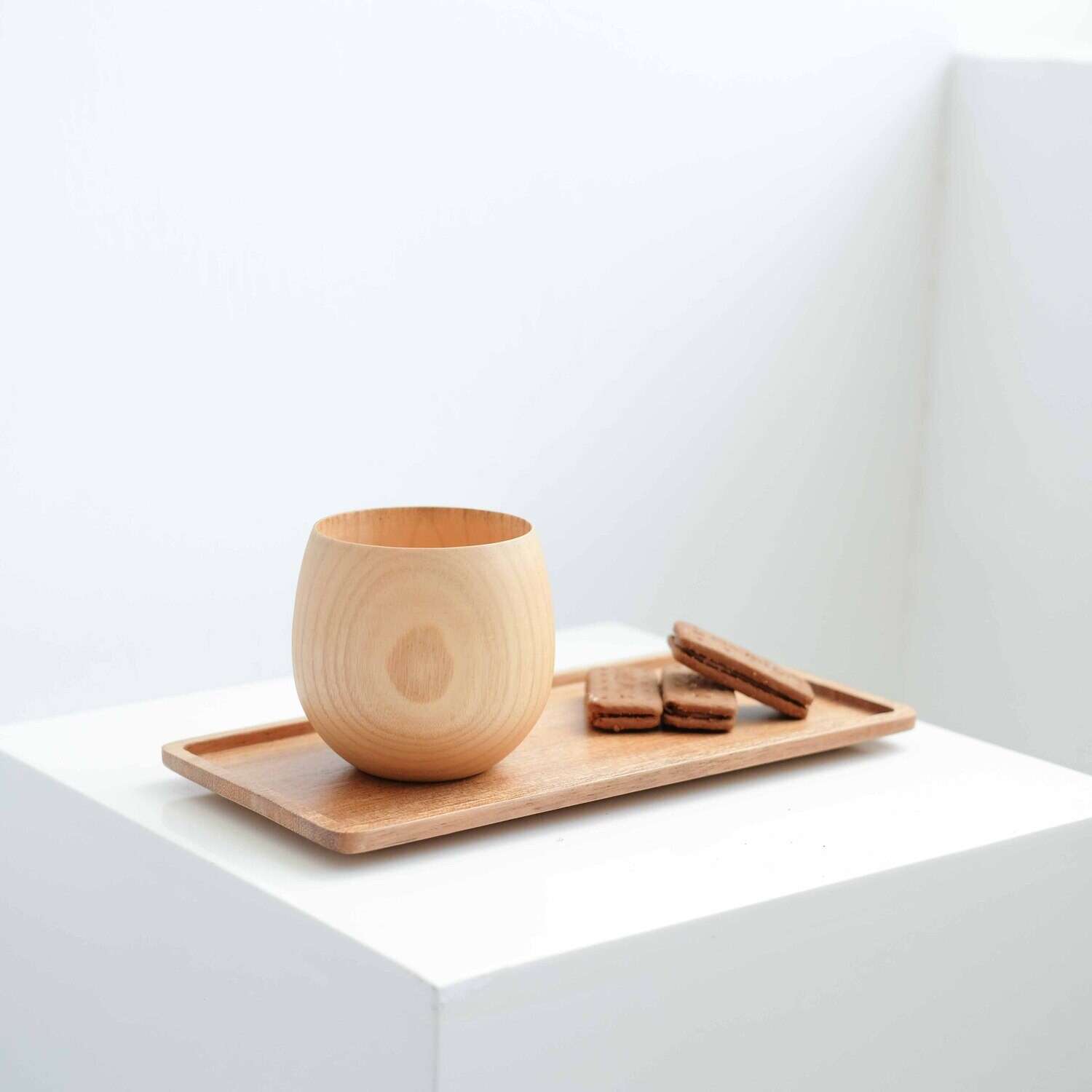 Round Walnut Tray #TS1036 - Sara Japanese Pottery